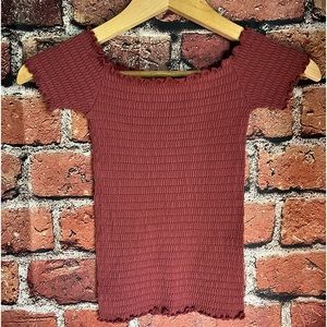 Free People Intimately Textured off shoulder Sexy Top XS Small XS/S